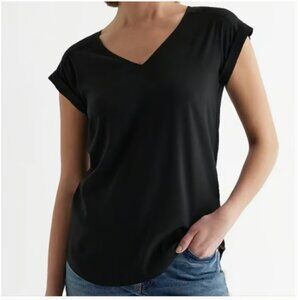 Express Gramercy Black Satin Mixed media Top Small
